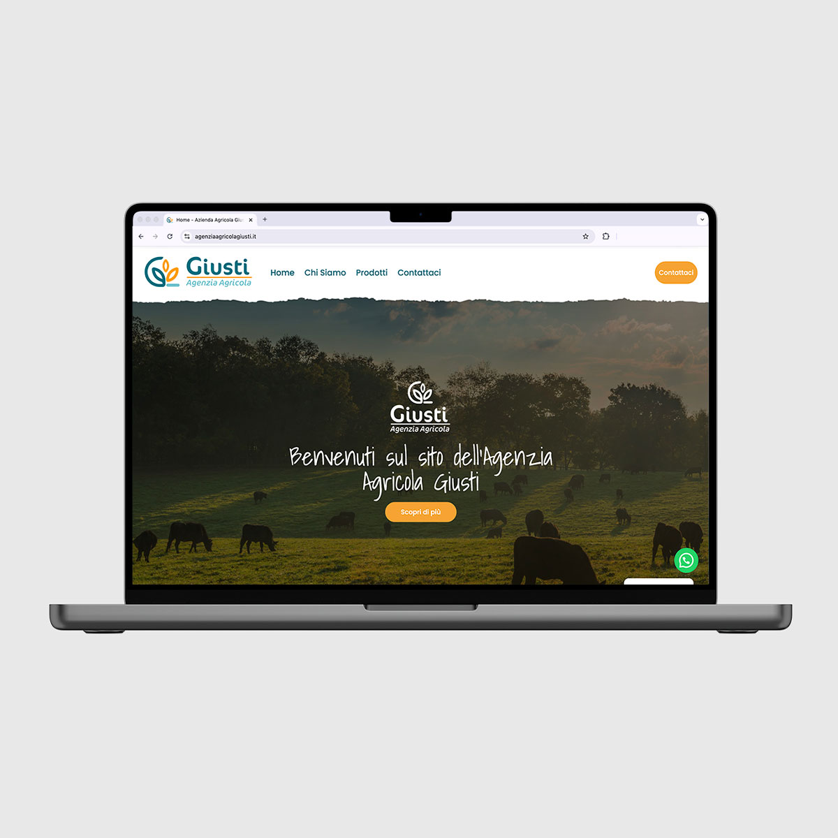 mock up sito web di agenzia agricola giusti