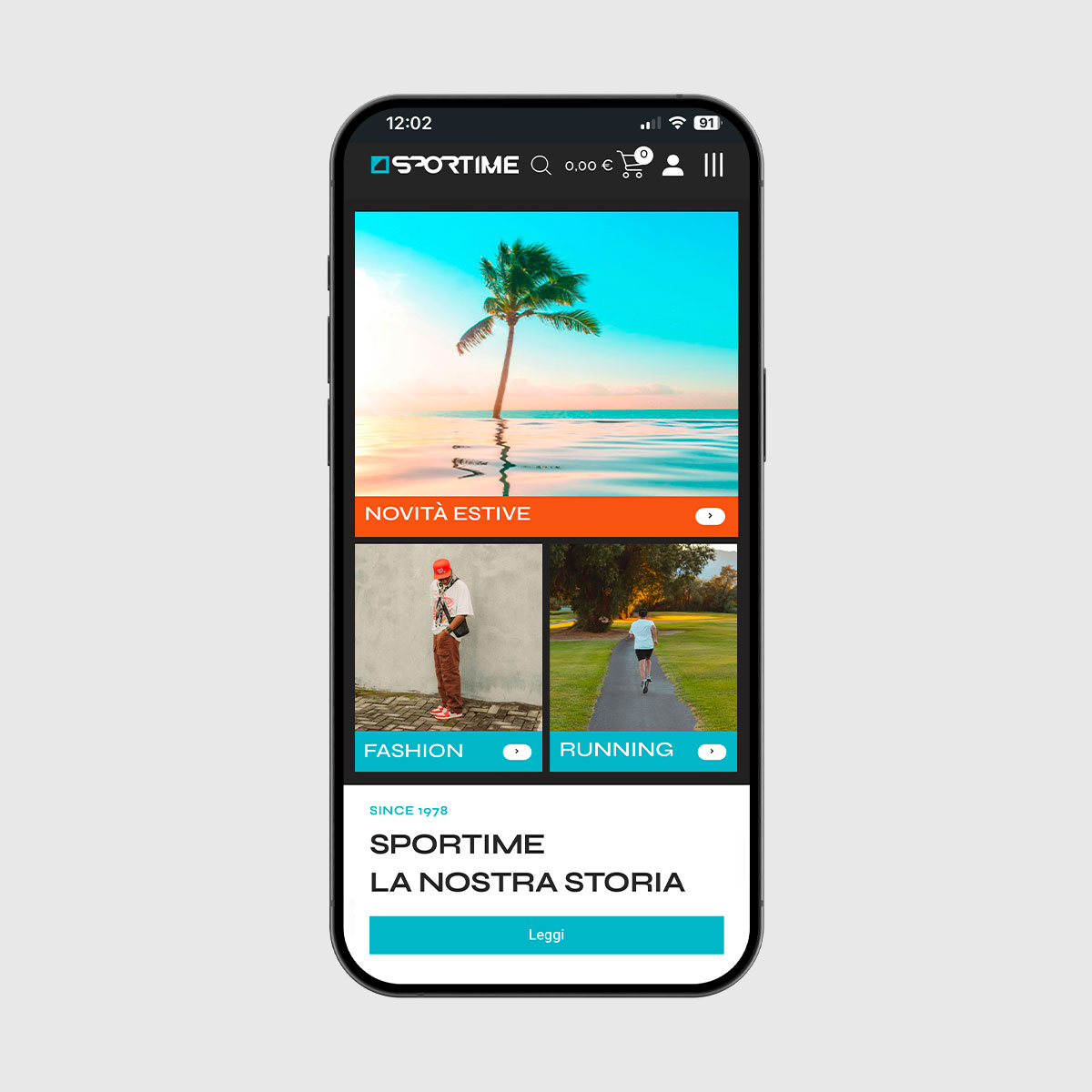 mockup telefono con all'interno il sito web in formato mobile